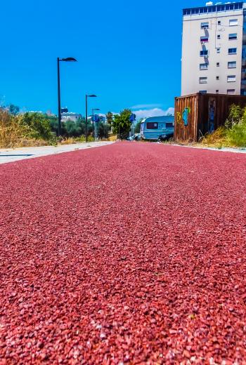 Sports floors and bike paths